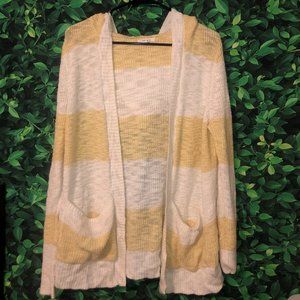 Yellow Maurice’s hooded cardigan sweater